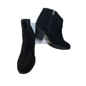 Faded Glory Womens Ankle Boots Size 6.5 Black Faux Suede Side Zip